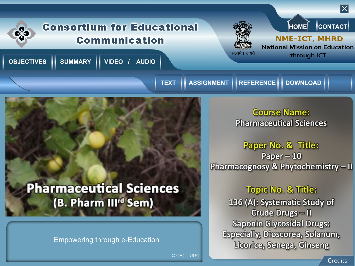 B.Pharm. (4-Year Programme) Videos and Text developed = 486 Nos.